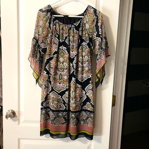 Multi color dress sheer